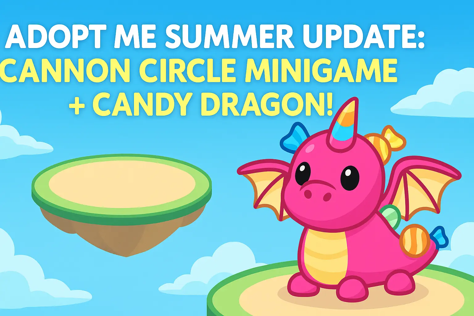 adopt me trading values summer update cannon circle minigame + candy dragon