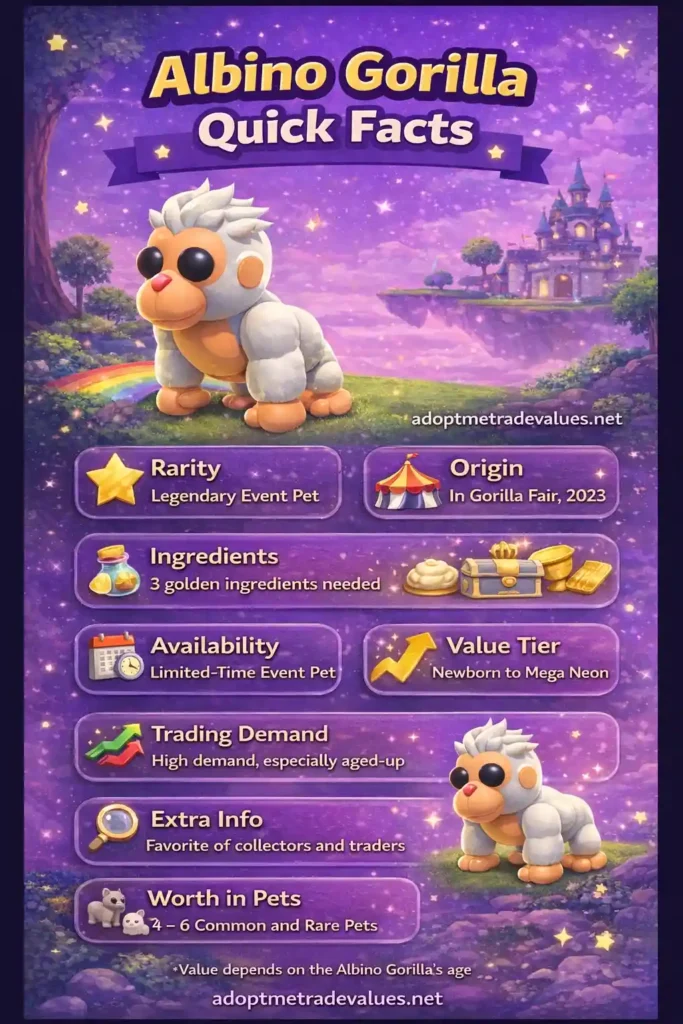 albino gorilla adopt me trade values