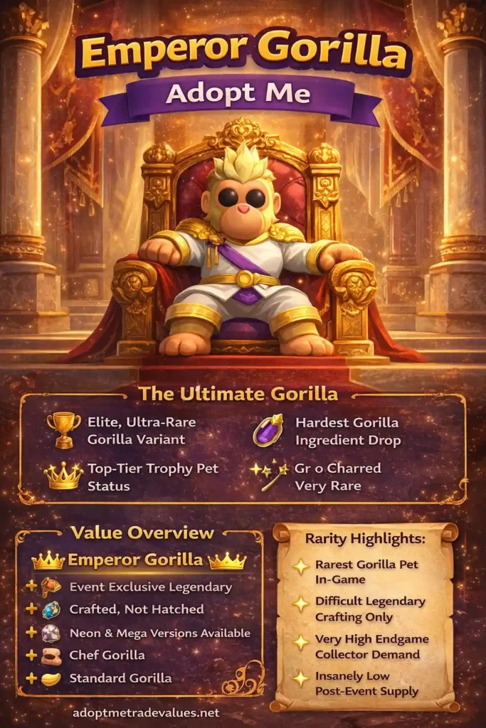 emperor gorilla worth in adopt me